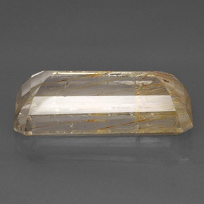 33.45캐럿 천연 골든 루틸 토파즈, 투명한, 26.2×13 mm, 투명/반투명