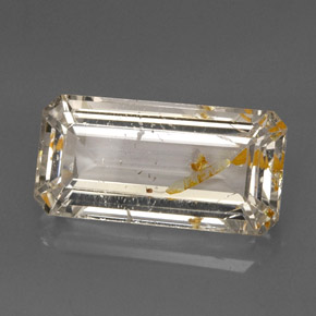 22.78캐럿 천연 골든 루틸 토파즈, 투명한, 23.2×11.7 mm, 투명/반투명
