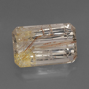 22.46캐럿 천연 골든 루틸 토파즈, 투명한, 19.4×12.3 mm, 투명/반투명