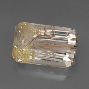 22.46캐럿 천연 골든 루틸 토파즈, 투명한, 19.4×12.3 mm, 투명/반투명