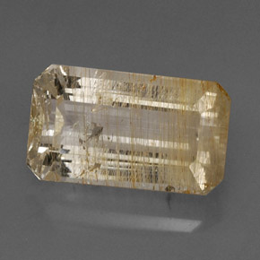 17.73캐럿 천연 골든 루틸 토파즈, 투명한, 18.6×10.9 mm, 투명/반투명