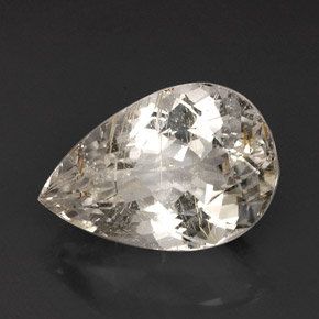 28.45캐럿 천연 골든 루틸 토파즈, 투명한, 22.4×15.2 mm, 투명/반투명
