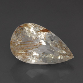 20.64캐럿 천연 골든 루틸 토파즈, 투명한, 21.3×12.9 mm, 투명/반투명