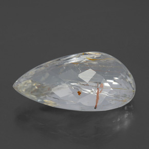 20.84캐럿 천연 골든 루틸 토파즈, 배 모양, 22.1×13.2 mm, 투명한