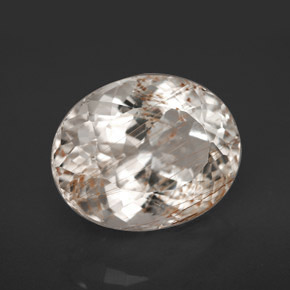 9.61캐럿 천연 골든 루틸 토파즈, 타원형 컷, 13.7×11 mm, 투명한