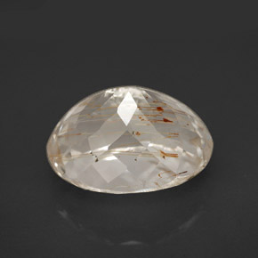 9.61캐럿 천연 골든 루틸 토파즈, 타원형 컷, 13.7×11 mm, 투명한