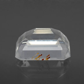 6.25캐럿 천연 골든 루틸 토파즈, 에메랄드 컷, 11.7×9.3 mm, 투명한