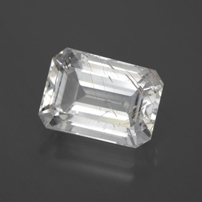 11.14캐럿 천연 골든 루틸 토파즈, 에메랄드 컷, 14.6×10.3 mm, 투명한