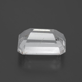 11.14캐럿 천연 골든 루틸 토파즈, 에메랄드 컷, 14.6×10.3 mm, 투명한