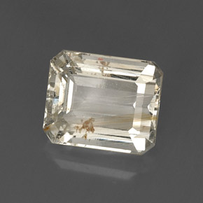 8.79캐럿 천연 골든 루틸 토파즈, 에메랄드 컷, 12.2×10.1 mm, 투명한
