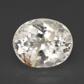 5.62캐럿 천연 골든 루틸 토파즈, 타원형 컷, 11.2×9.3 mm, 투명한