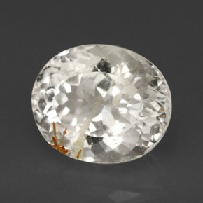 5.62캐럿 천연 골든 루틸 토파즈, 타원형 컷, 11.2×9.3 mm, 투명한