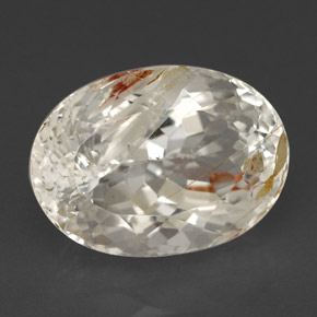6.80캐럿 천연 골든 루틸 토파즈, 타원형 컷, 12.8×9.3 mm, 투명한