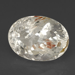 6.80캐럿 천연 골든 루틸 토파즈, 타원형 컷, 12.8×9.3 mm, 투명한