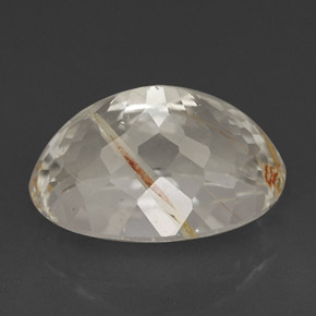 6.80캐럿 천연 골든 루틸 토파즈, 타원형 컷, 12.8×9.3 mm, 투명한
