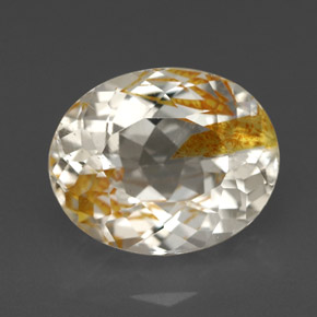5.72캐럿 천연 골든 루틸 토파즈, 타원형 컷, 9.2×6.7 mm, 투명한