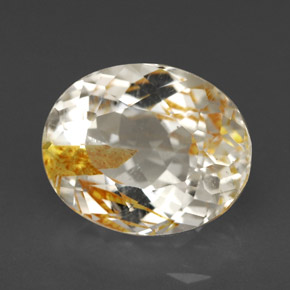 5.72캐럿 천연 골든 루틸 토파즈, 타원형 컷, 9.2×6.7 mm, 투명한
