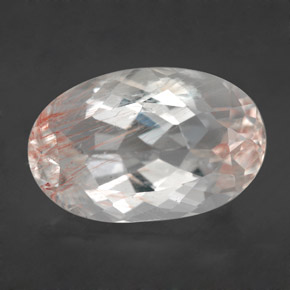 13.78캐럿 천연 골든 루틸 토파즈, 타원형 컷, 17.9×11.5 mm, 투명한