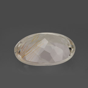 11.37캐럿 천연 골든 루틸 토파즈, 타원형 컷, 16×12 mm, 투명한