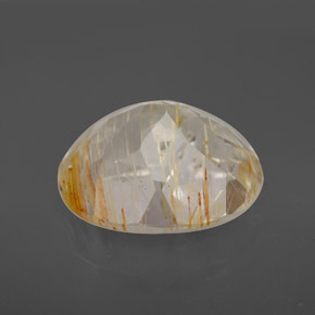8.38캐럿 천연 골든 루틸 토파즈, 타원형 컷, 13.2×11 mm, 투명한