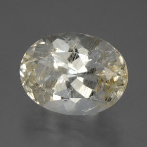 13.64캐럿 천연 골든 루틸 토파즈, 타원형 컷, 16.2×12.3 mm, 투명한