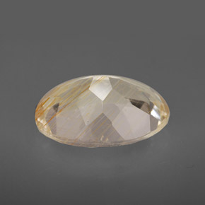 7.03캐럿 천연 골든 루틸 토파즈, 타원형 컷, 13.9×10.1 mm, 투명한