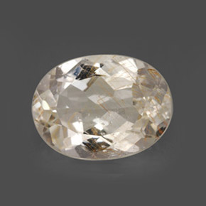 12.03캐럿 천연 골든 루틸 토파즈, 타원형 컷, 16.1×12.1 mm, 투명한
