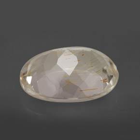 12.03캐럿 천연 골든 루틸 토파즈, 타원형 컷, 16.1×12.1 mm, 투명한
