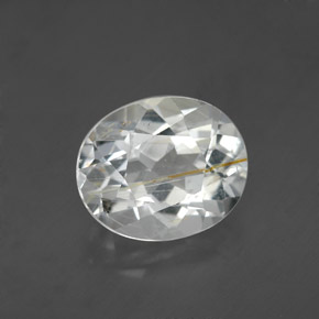 4.63캐럿 천연 골든 루틸 토파즈, 타원형 컷, 11×9.1 mm, 투명한