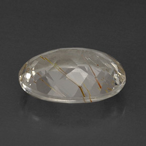 11.65캐럿 천연 골든 루틸 토파즈, 타원형 컷, 15.9×12.2 mm, 투명한