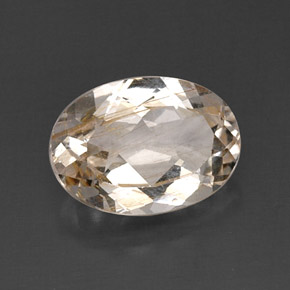 8.02캐럿 천연 골든 루틸 토파즈, 타원형 컷, 14.1×10.3 mm, 투명한