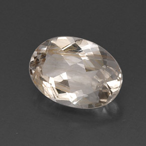 8.02캐럿 천연 골든 루틸 토파즈, 타원형 컷, 14.1×10.3 mm, 투명한