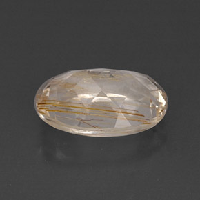 8.02캐럿 천연 골든 루틸 토파즈, 타원형 컷, 14.1×10.3 mm, 투명한