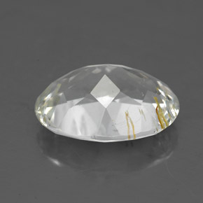 5.18캐럿 천연 골든 루틸 토파즈, 타원형 컷, 12.4×9.4 mm, 투명한