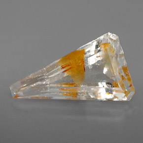 6.31캐럿 천연 골든 루틸 토파즈, 멋진 모양, 16.8×10 mm, 투명한