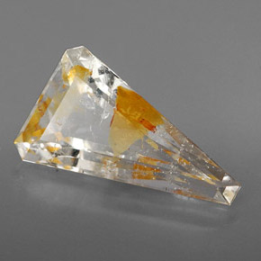6.31캐럿 천연 골든 루틸 토파즈, 멋진 모양, 16.8×10 mm, 투명한