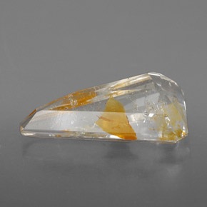 6.31캐럿 천연 골든 루틸 토파즈, 멋진 모양, 16.8×10 mm, 투명한