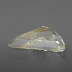 4.32캐럿 천연 골든 루틸 토파즈, 멋진 모양, 14.4×8.7 mm, 투명한