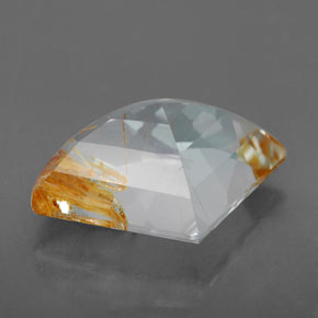 9.21캐럿 천연 골든 루틸 토파즈, 멋진 모양, 16.4×12.8 mm, 투명한