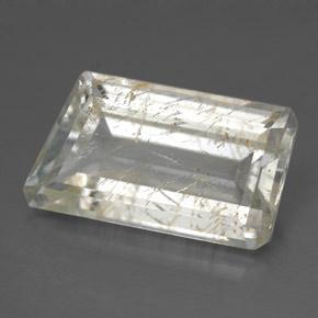 12.42캐럿 천연 골든 루틸 토파즈, 멋진 모양, 17.8×10.1 mm, 투명한