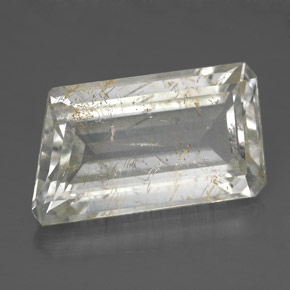 12.42캐럿 천연 골든 루틸 토파즈, 멋진 모양, 17.8×10.1 mm, 투명한