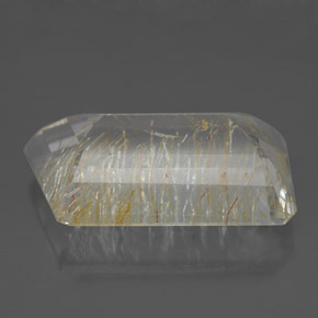 12.42캐럿 천연 골든 루틸 토파즈, 멋진 모양, 17.8×10.1 mm, 투명한