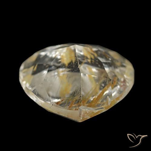 2.55캐럿 천연 매우 밝은 황금빛 갈색 루틸 토파즈, 하트 모양, 8.7×8.3 mm, 투명한