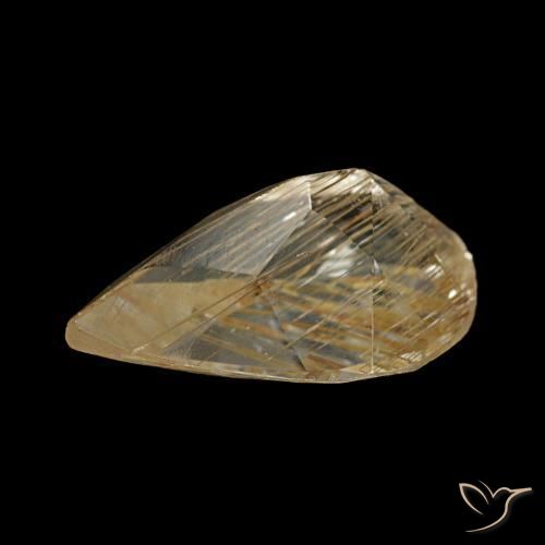 1.23캐럿 천연 미디엄 골든 루틸 토파즈, 배 모양, 8.9×5.7 mm, 투명한