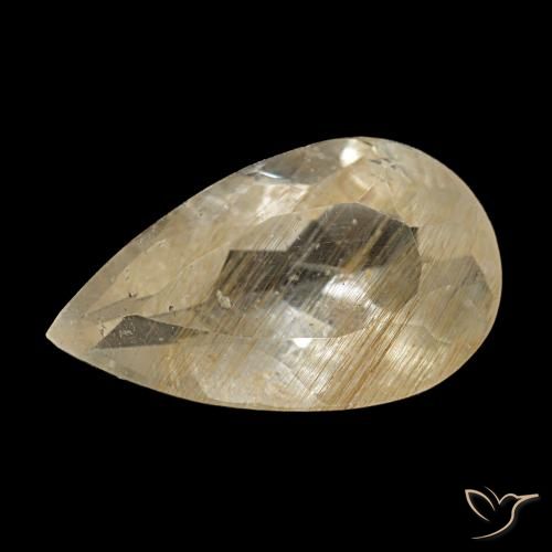 3.19ct 옐로우 루틸 토파즈, 배 모양, 투명한