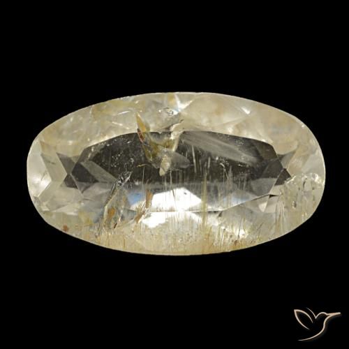 2.98캐럿 천연 흙빛 노란색 루틸 토파즈, 타원형 컷, 12.3×6.8 mm, 투명한