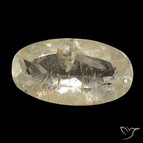 2.98캐럿 천연 흙빛 노란색 루틸 토파즈, 타원형 컷, 12.3×6.8 mm, 투명한
