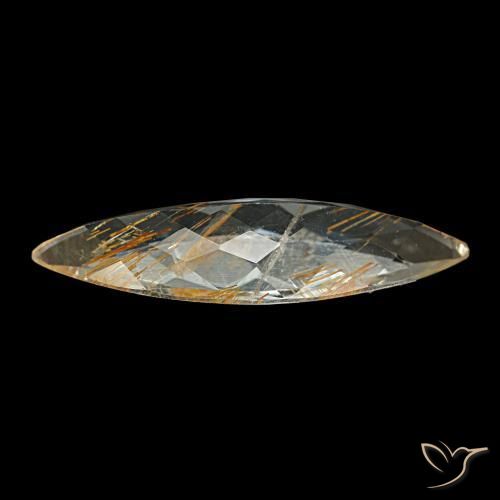 6.64캐럿 천연 매우 밝은 황금빛 갈색 루틸 토파즈, 보석, 투명한