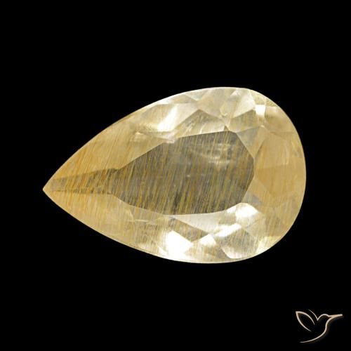 1.96ct 옐로우 루틸 토파즈, 배 모양, 투명한