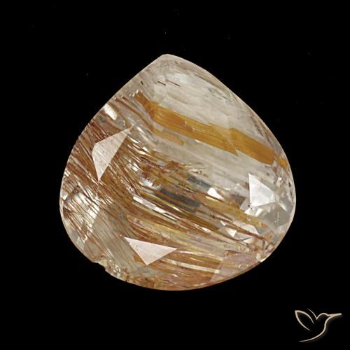 3.18ct 옐로우 루틸 토파즈, 배 모양, 투명한